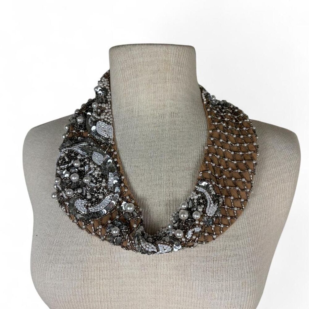 Bombshell Mignonne Gavigan NY Beaded pearl Collar Necklace
